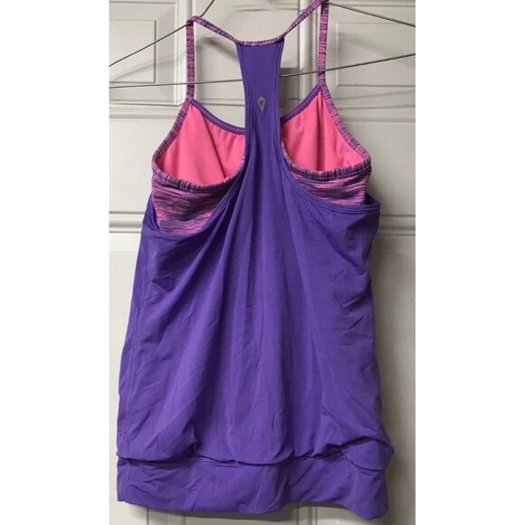 IVIVVA girls Sz 14 Purple racerback athletic built in bra tank top double dutch - Picture 3 of 7